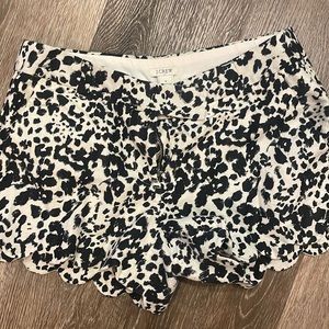 Jcrew leopard shorts size 4 with scalloped edge